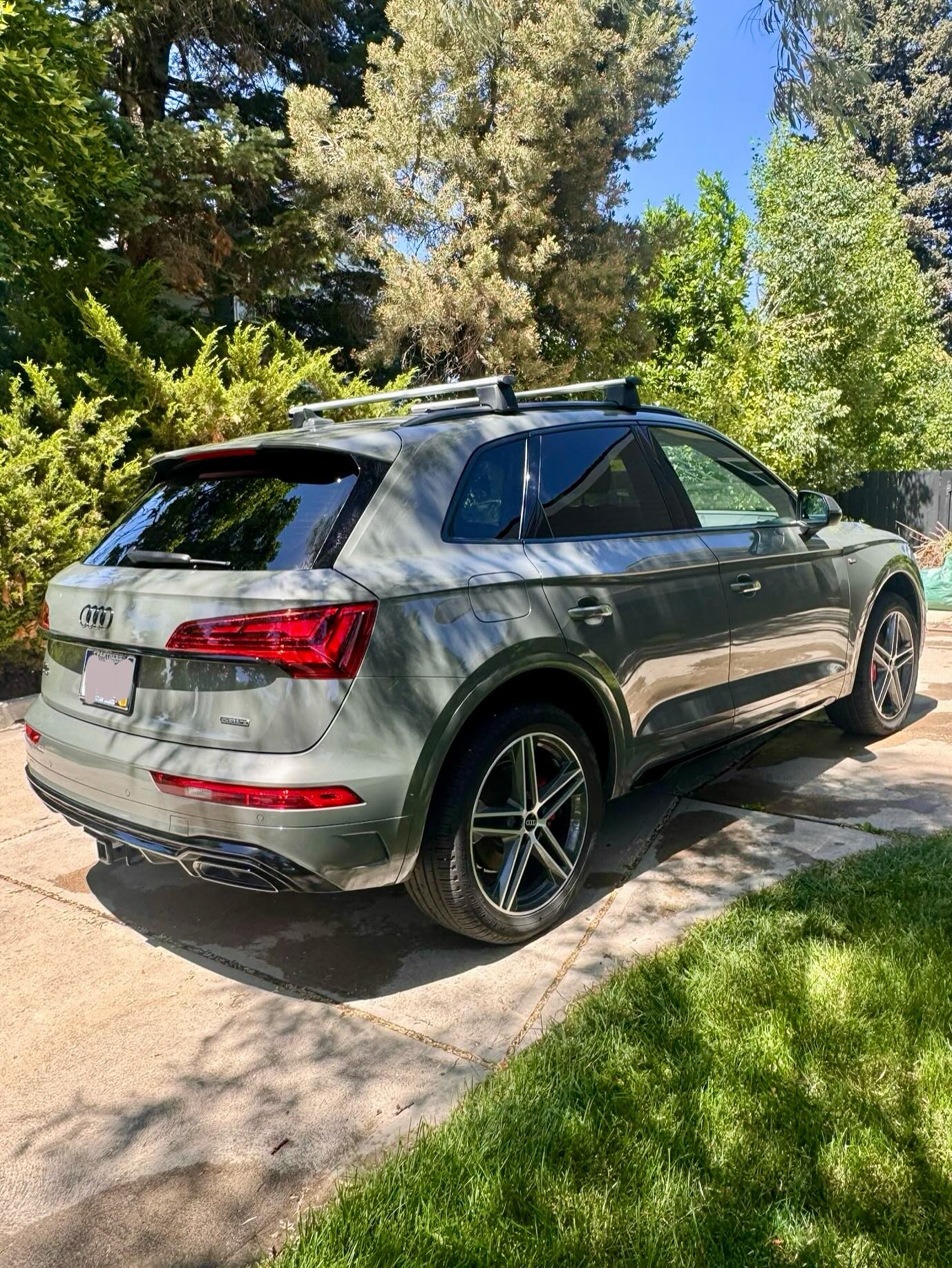 Silver Audi Q5, freshly washed